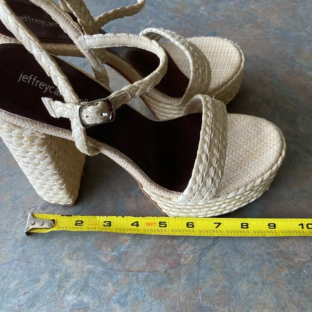 Jeffrey Campbell Raffia Stacked Heel Sandals - 11 - Picture 8 of 11